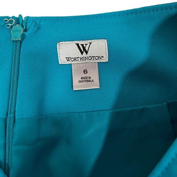Worthington Blue Pencil Mini Skirt Office Academia Business Professional Work - Picture 2 of 6